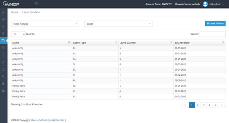 Leave year-end processing